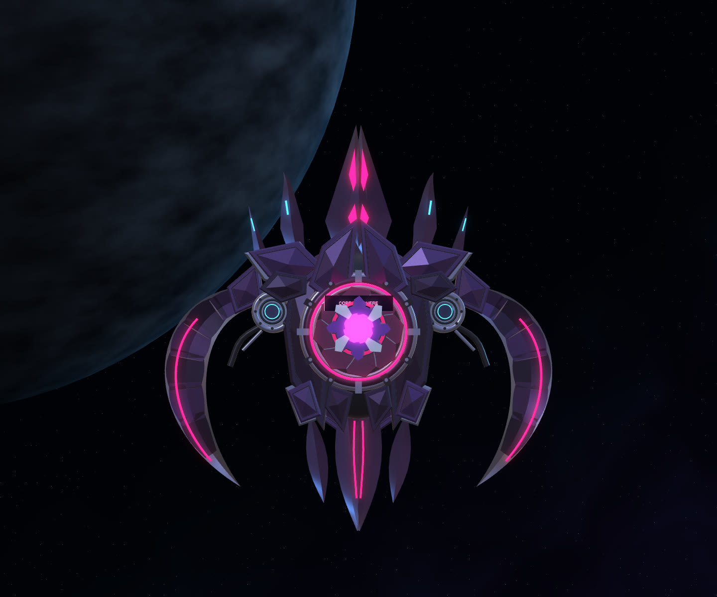 Oblivion Warden in the Assault with its joints broken and its magenta reactor core exposed.